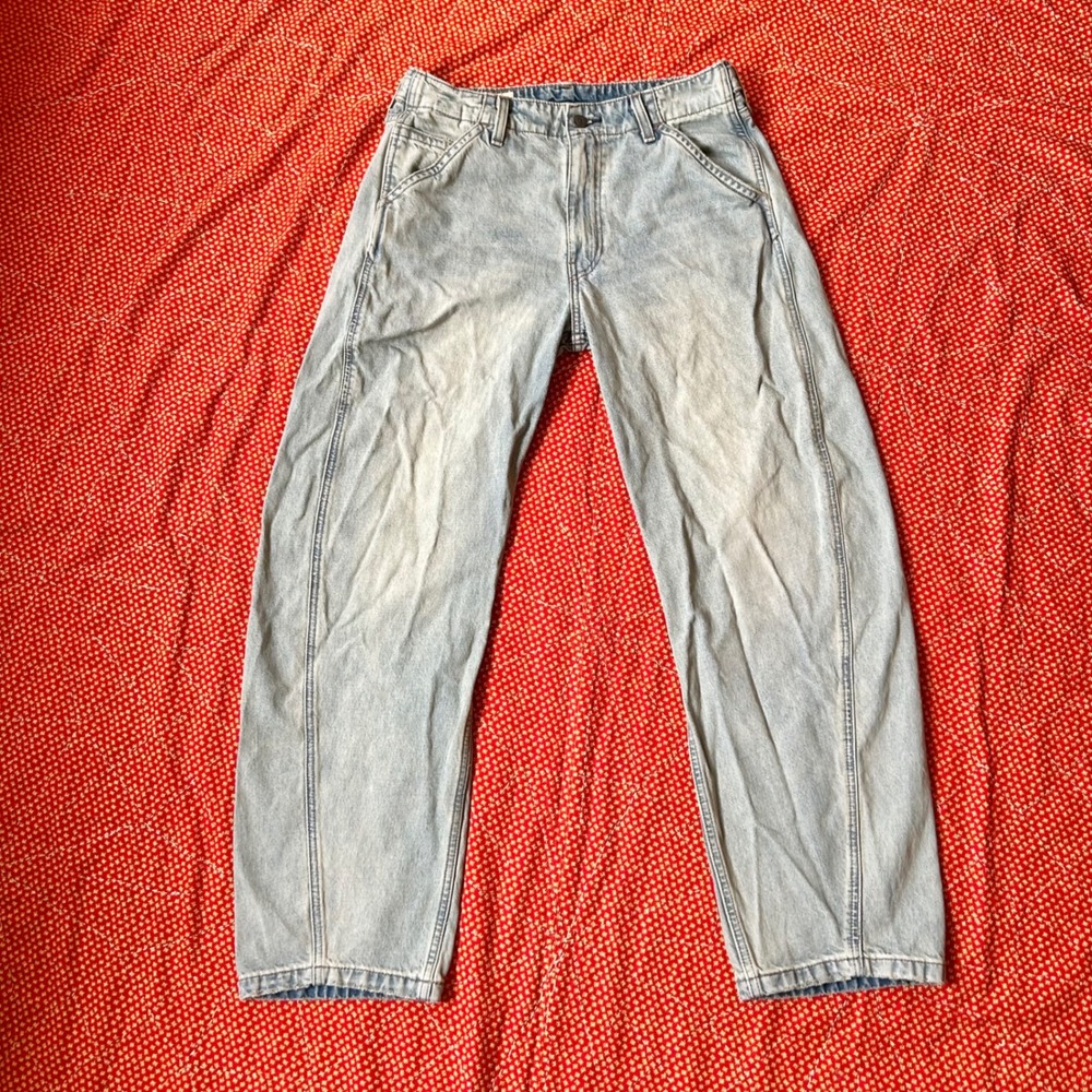 Levis Premium Baggy Barrel Jeans Light Wash Denim W30 L32 High Rise